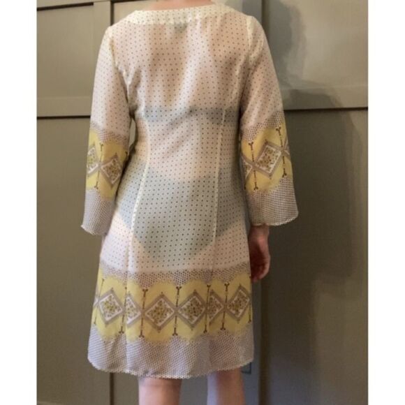 HALE Bob Sheer Boho Long Sleeve Swim Coverup Dress Size Small - Picture 5 of 10